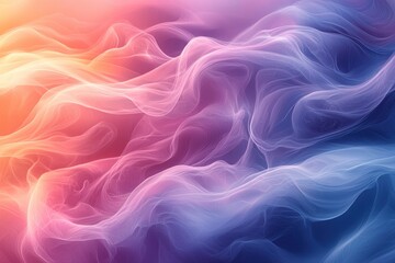 Fototapeta premium Abstract Wavy Pattern with Delicate Lines in Pink, Orange, and Blue Hues