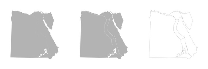 Set of EGYPT Maps with Main Map and Regional maps