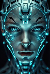 Futuristic cyborg portrait