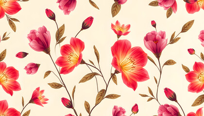 Seamless floral pattern with eustoma on light background isolated with white highlights, png