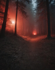Naklejka premium fire in the forest
