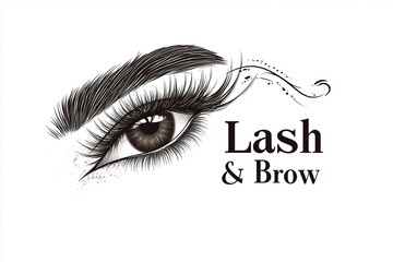 Fototapeta premium Lash and brow logo, vector illustration style