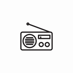 retro radio icon sign vector