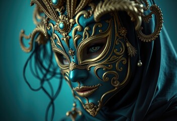 Fototapeta premium Intricate masquerade mask portrait