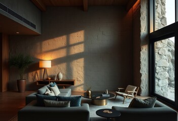 Modern living room with natural light