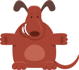cute cartoon brown dog or puppy animal character