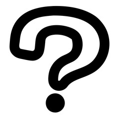 Question bubble icon in simple style [black] [representing customer support] [with copy space]