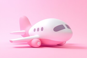 Fototapeta premium 3d icon of, aircraft, cute shape, minimalist 