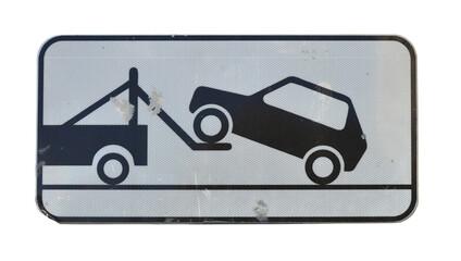 Road sign isolated on white background