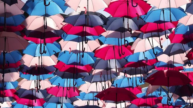 umbrella background above street of city