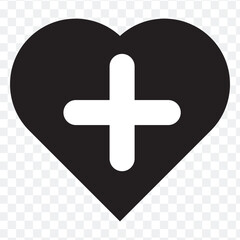 Obraz premium add to favorite heart icon. heart icon with plus. Favorite or love heart icon on PNG background. vector illustration.
