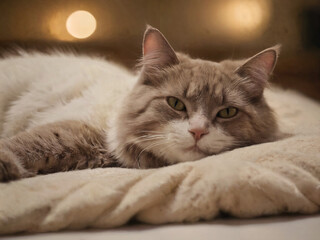 Obraz premium cat on the couch