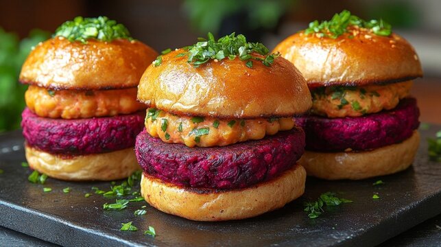 Delicious mini vegan sliders.