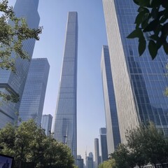 Obraz premium Beijing low angle cityscape