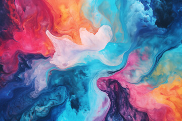 Vivid Abstract Fluid Art With Colorful Swirling Patterns