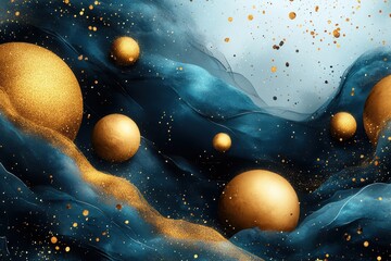 Abstract Golden Spheres in Cosmic Blue Waves