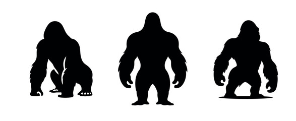 Collection of Three Silhouette Gorillas © Enoa Overprinting