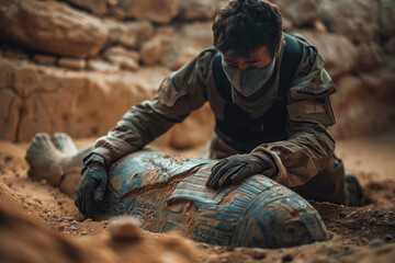 Archaeologists are discovering ancient Egyptian mummies at a job site.