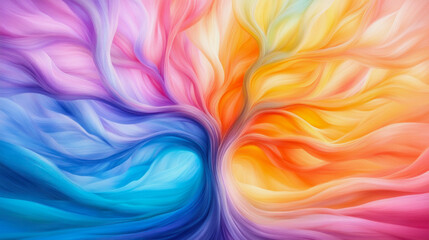 Fototapeta premium A vibrant neural network tree illustrating the dynamic flow of colors and connections in an abstract artistic representation