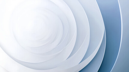Fototapeta premium Intricate Half-Circle Layers Create a Serene Background in Soft Blue and White Tones