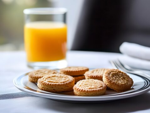 orange juice and cookies
