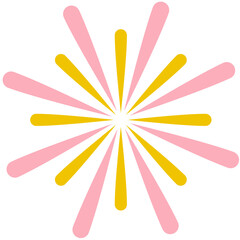 Radiant firework icon. Firecracker design. New year celebration element.