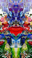 Fototapeta premium Abstract background art . Ethnic pattern. Mixtures of oil paint. Trendy hand painting canvas. Wall decor and Wall art prints Idea. 3D Texture. Art object