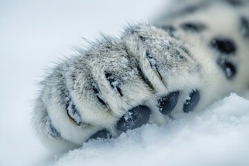 Obraz premium Closeup of a snow leopard's paw