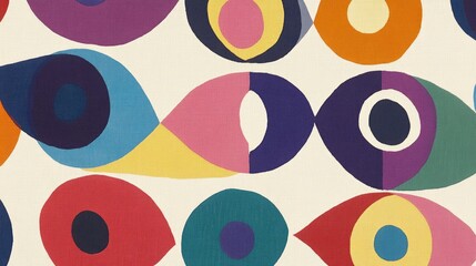 A pattern of colorful circles and ovals background