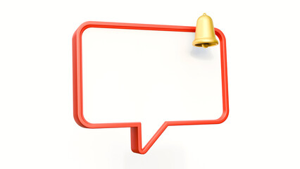 Blank red and white speech bubbles on white background. Speech bubble illustration. Red speech bubbles on white background.