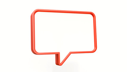 Fototapeta premium Blank red and white speech bubbles on white background. Speech bubble illustration. Red speech bubbles on white background.