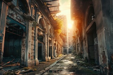 Fototapeta premium Abandoned building with natural light pouring in through the windows, great for architectural or urban exploration concepts