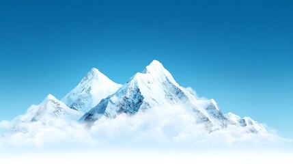 Obraz premium Snow-Capped Mountains Under Clear Blue Sky