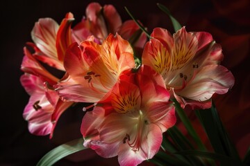 Fototapeta premium A close-up view of a bouquet of fresh flowers in a decorative vase