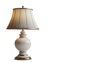 White Table Lamp isolated on transparent background, png file, no background png file