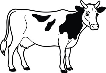 Fototapeta premium black and white cow vector 
