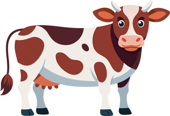 black and white cow vector 