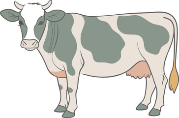 Fototapeta premium black and white cow vector 
