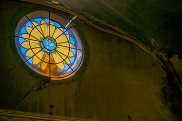 Forgotten Building in Northern Italy The Old Abandoned Seminary with a Blue Chapel