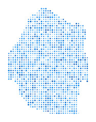 Fototapeta premium Swaziland Dot Map. Country digital style shape. Swaziland vector image. Country shape blue circular dots. Awesome vector illustration.