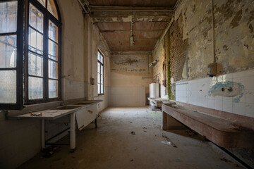 Forgotten Building in Northern Italy The Old Abandoned Seminary with a Blue Chapel