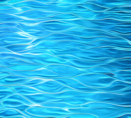 Fototapeta premium Blue wave Water background with sun glare bright light holiday sea playful and chaotic abstract illustration perfect for summer Background High quality 8k.generative ai 