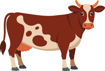 black and white cow vector 