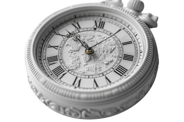 White world clock isolated on transparent background, png file, no background png file