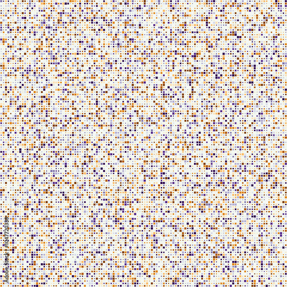 Poster abstract geometric design featuring squares in multiple colors with soft, muted tones and a hint of 