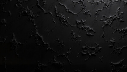 Fototapeta premium Textured black wall with intricate patterns illuminated softly in a dim environment, showcasing a modern design element suitable for artistic backgrounds or minimalist decor
