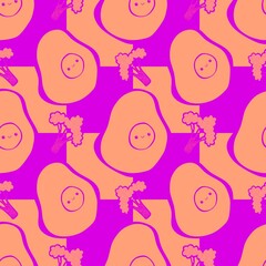 Cute food seamless scrambled eggs pattern for wrapping paper and fabrics