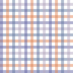 Plaid Design in Purple Orange and Tan on a White background creating a seamless pattern print background