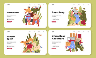 Quadrobers. Flat Vector Illustration