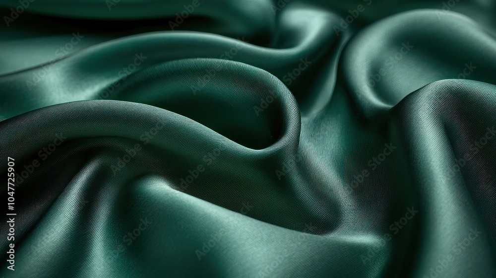 Aufkleber Abstract Texture of Green Fabric with Subtle Ripples and Lines
